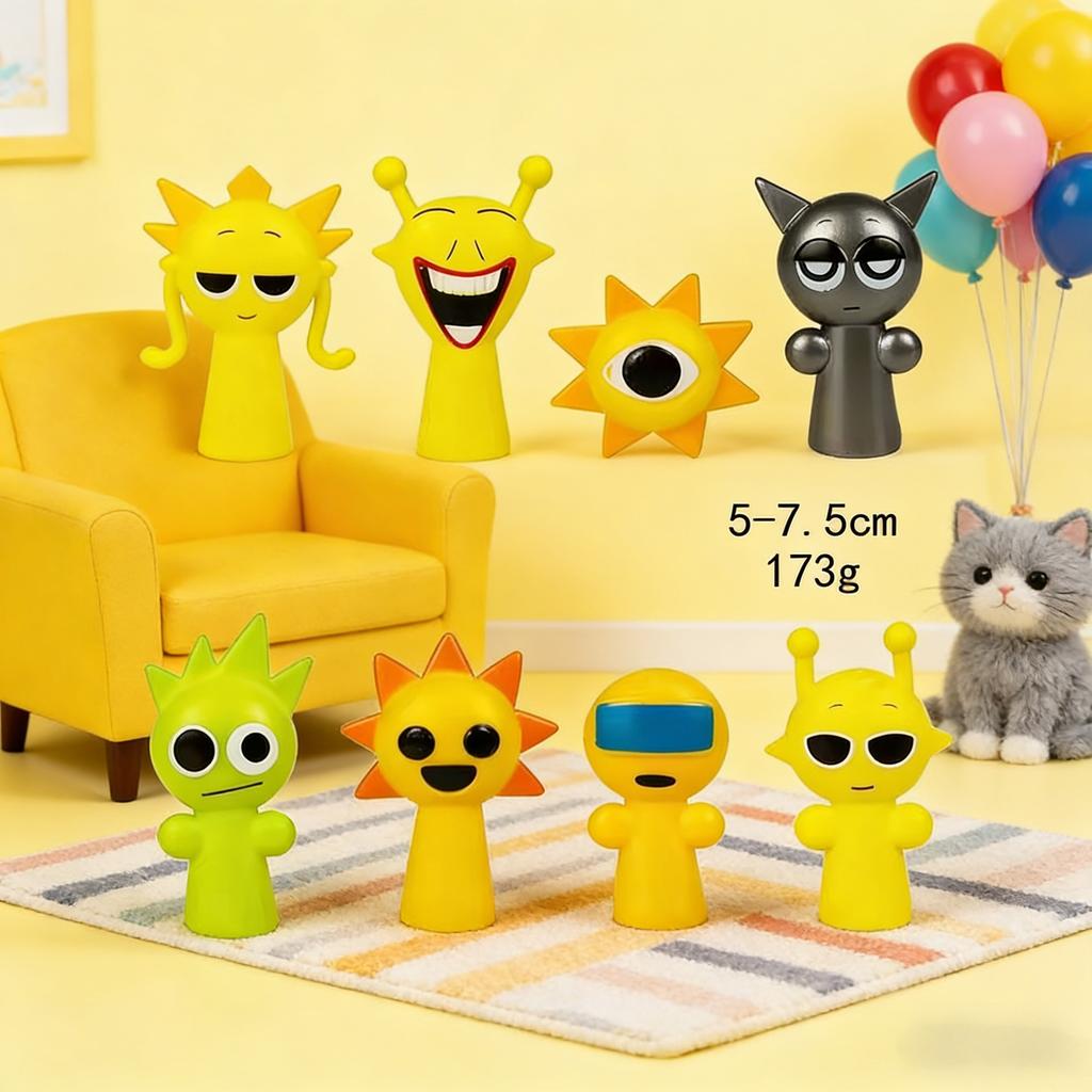 Clearance  Rhythm Box Spronki Handmade Doll Game Peripheral Model Ornament Set of 8 Fun and Beautiful
