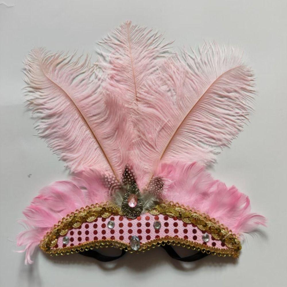 Elegant Colorful Feather Headpiece Vintage Stage Performance Hair Accessories Showgirl