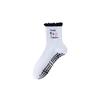 Women's Non-Slip Wood Ear Lace Yoga Socks - Mid-Calf Cotton Pilates/Fitness Socks