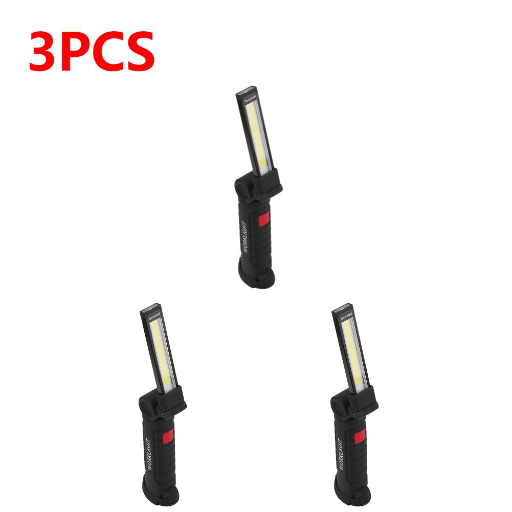 1-5PCS COB LED Folding Flashlight Portable Magnetic Work Light Lantern USB Rechargeable Emergency Repair Camping Torch Lamp