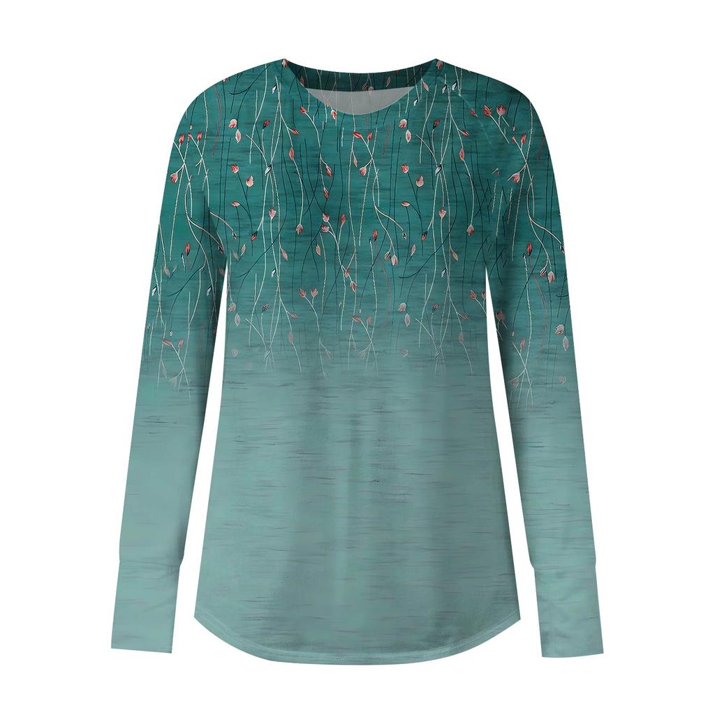 Dam Oversized Sweatshirt Grafisk Tröja Långärmad Nedhasad Axel Rundhalsad Skjorta Toppar Vintage Kläder