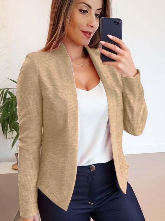 2023 Women's Solid Color Long-Sleeve Cardigan - Casual Autumn Jacket