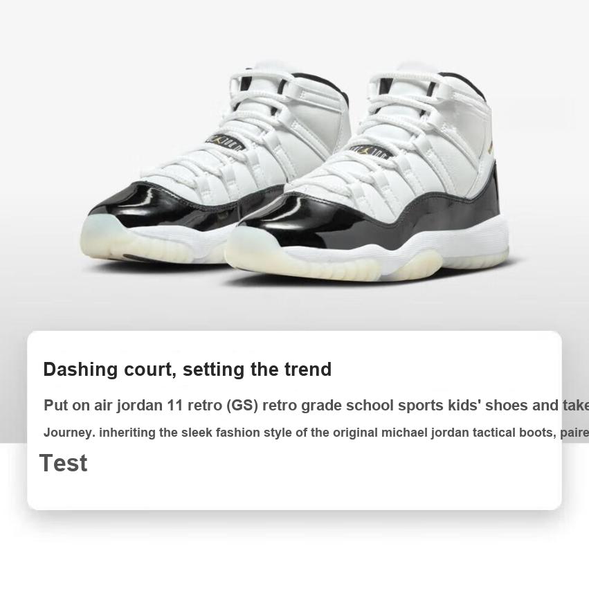 Air Jordan 11 Retro GS Gratitude / Defining Moments Dětské tenisky Bílá Černá Metalická-Zlatá 378038-170