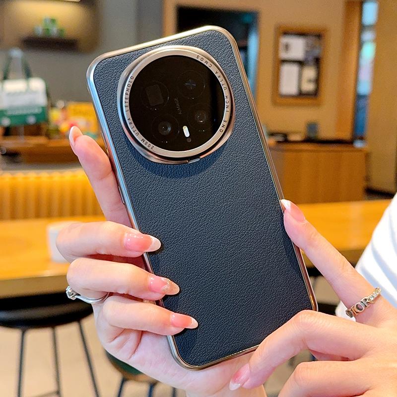 For Honor Magic 8 Pro Case Fashion Lichee Pattern PU Leather +Electroplate Frame Cover For HONOR Magic8