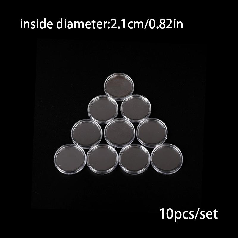 10pcs/lot Plastic Coin Holder Coin Protection Box Transparent Acrylic Small Circular Box
