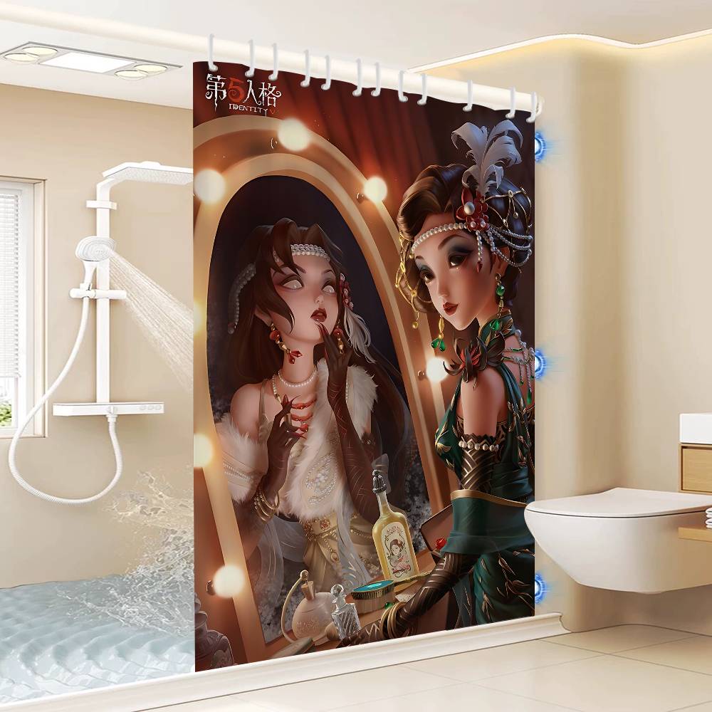 Identity V Spiel Duschvorhang Mit Wasserdichtem Und Schimmelresistentem Duschvorhang Polyester Langlebiger Badezimmer-Sichtschutz Mit Haken
