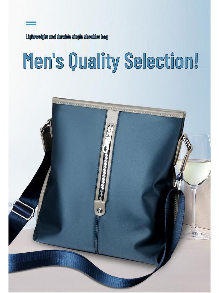 Men's Fashionable Oxford Cloth Shoulder Bag - Casual Vertical Crossbody Messenger Backpack