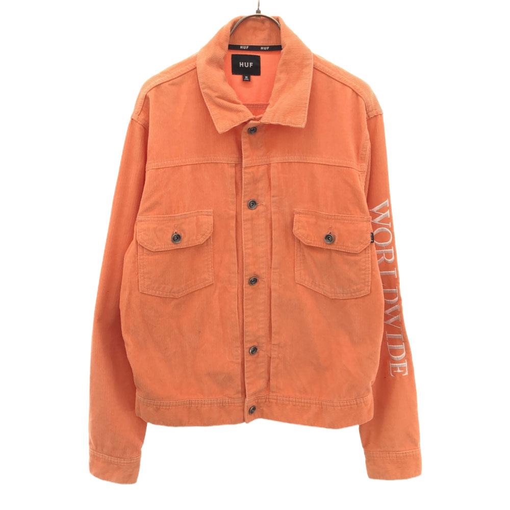 

HUF embroidery Corduroy jacket M Orange Men s Used