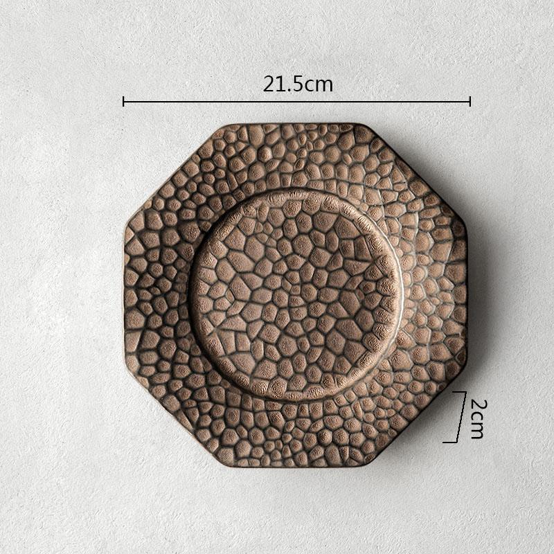 Keramikas vakariņu šķīvis restorāns Neregulāras tekstūras plakans šķīvis steika šķīvis Makaronu šķīvji Deserta šķīvji Uzkodu šķīvji Mājas galda piederumi