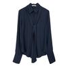 Korean Dongdaemun Gentle Sexy Feminine Ribbon Sheer Long Sleeve Shirt