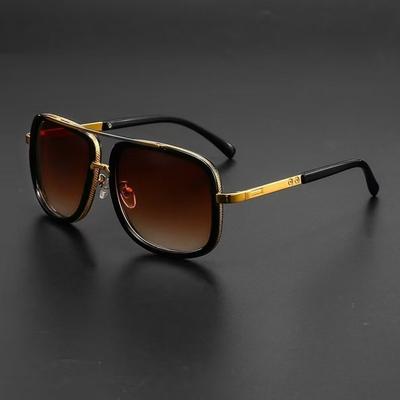 New Fashion Big Frame Sunglasses Men Square  Metal Sun Glasses Women Retro Sun Glasses Vintage High Quality