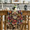 Artoid Mode Flowers Sugar Skull Mexican Day of The Dead Table Runner, Dia De Los Muertos Kitchen Dining Table Decoration for Home Party Decor 13x72
