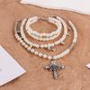 Y2K Accessories Simulation Pearl Cross Choker Necklace for Women Korean Punk Goth Jewelry Accessories