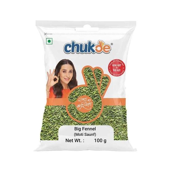 Chukde Saunf Moti - 100 Gm | Digestive, Respiratory, Anti-inflammatory, Antimicrobial & Menstrual Health | Sweet Fennel Seeds 100GM