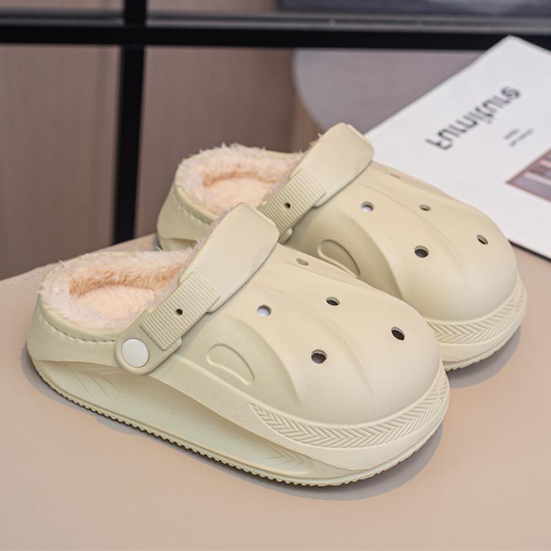 2025 Winter New Arrival Kids' Cotton Slippers - Warm, Closed-Back, for Boys & Girls, Medium/Large Sizes, Parent-Child Matching