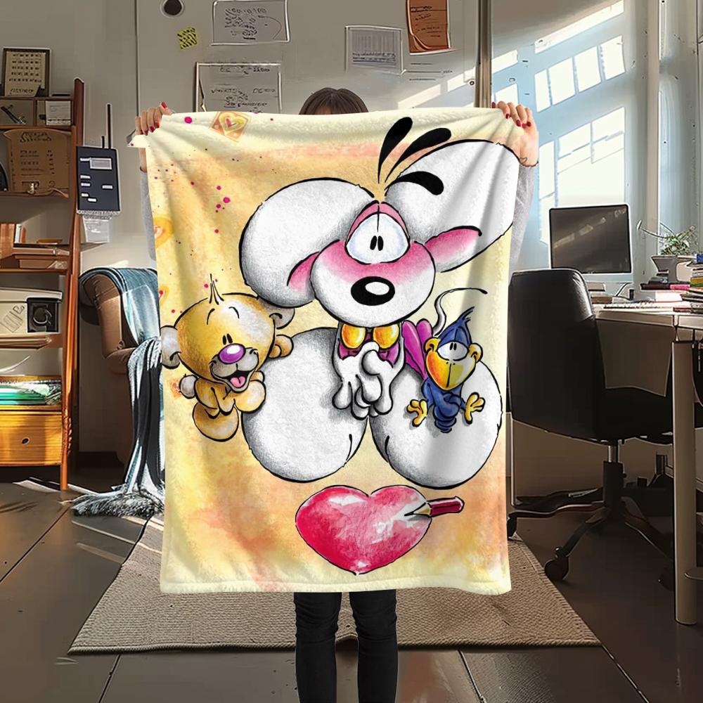

1Pc Diddl Cute Print Flannel Blanket, High quality Comfortable for All Seasons, Home Decor, Warmth and Comfort, Perfect for Christmas Gifts 35 80cm x 120cm