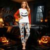 Family Matching Halloween Pajama Set Long Sleeve Top and Pants with Print for Adults and Kids