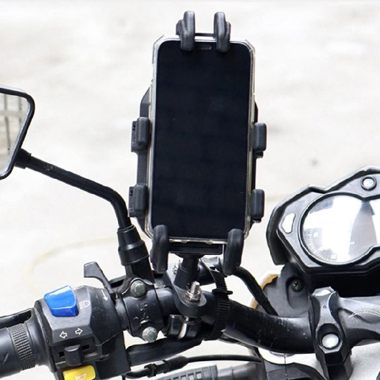 Motorcycle Phone Holder Vibration Damping System Universal Smartphone Clamp Quick Adjust Mount Shockproof For Bike