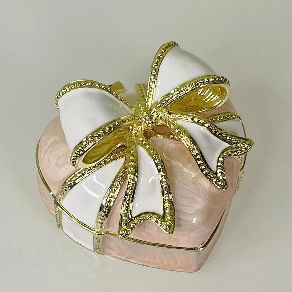 Cloisonné Enamel Bowknot Princess Jewelry Box - Heavy Duty Wedding Ring Storage