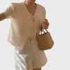 Dongdaemun Korean Bow Jacket: Elegant Short-Sleeved, Gentle Forest Style