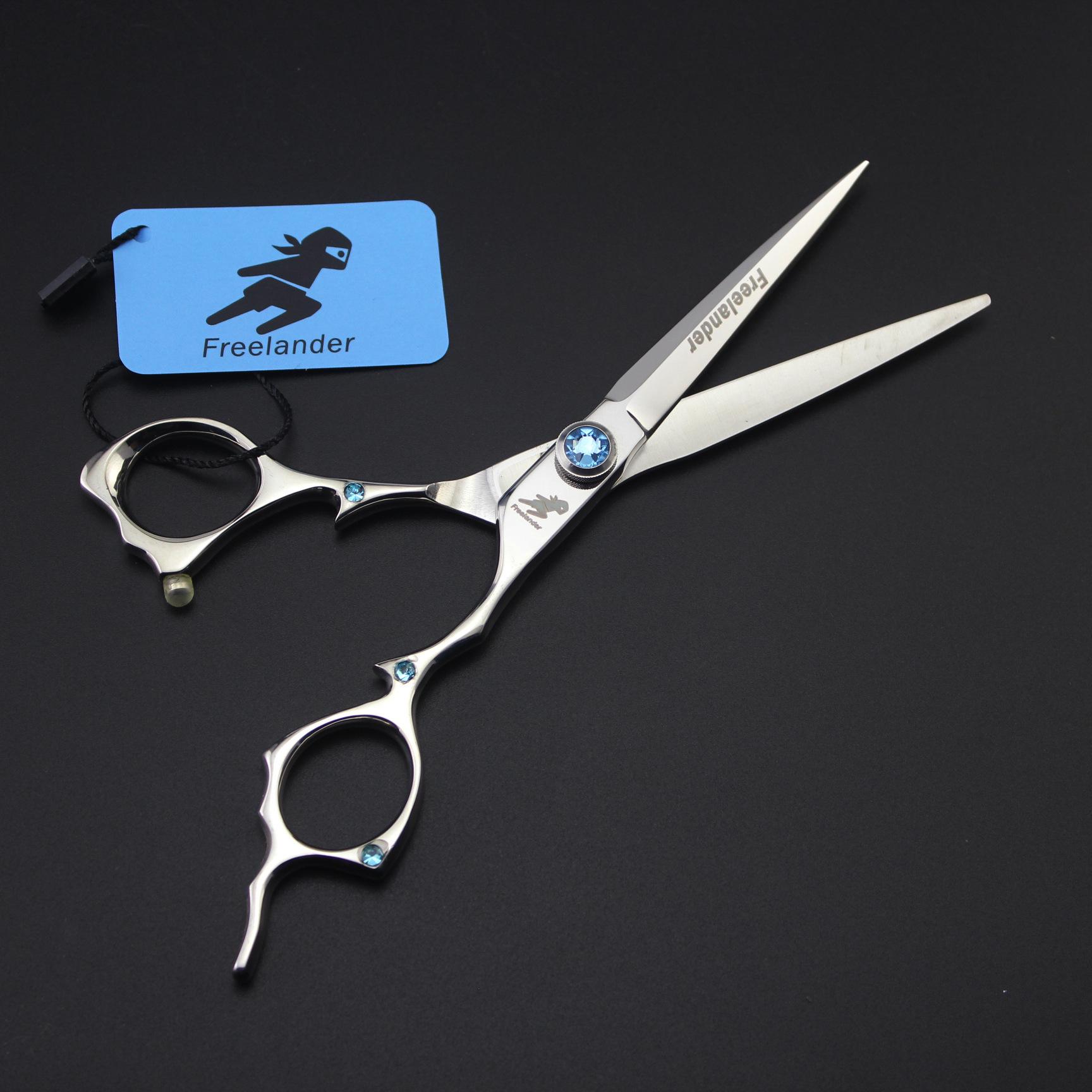 6.0 God Walker Hairdressing Barber Scissors - Straight Shears with Bag Blue Gem Straight Scissors