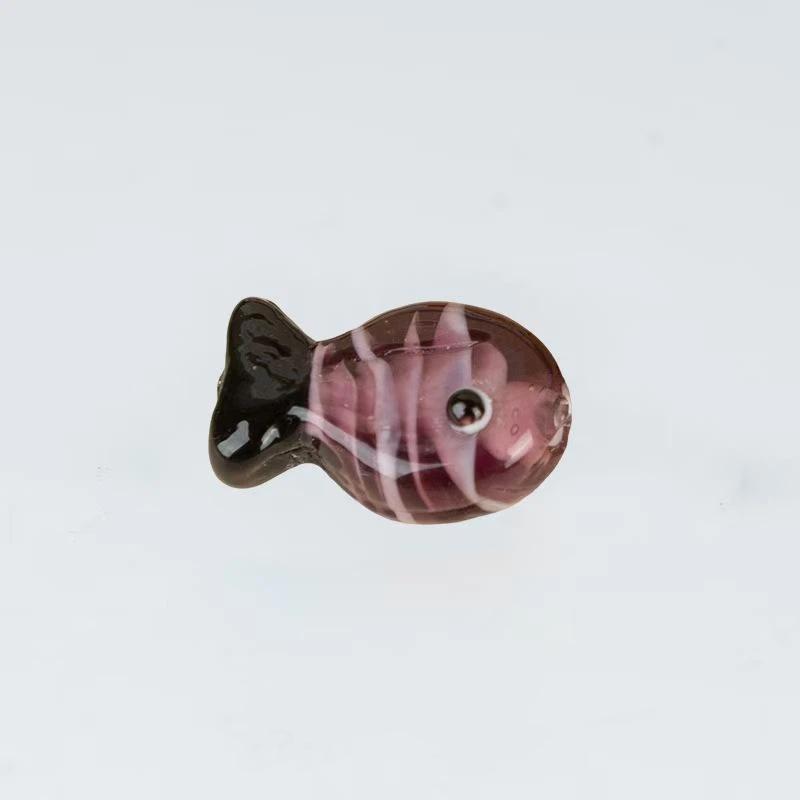 Multicolor Little Fish Glass Beads 5Pcs Cute Color Blocking for DIY Homemade Bracelet Bag Pendant Craft Accessories