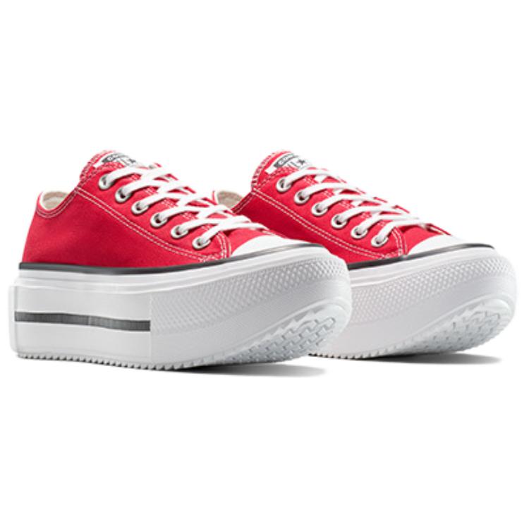 Converse Chuck Taylor All Star Lift Double Stack Platform Low Red Unisex Sneakers Black White A16515C