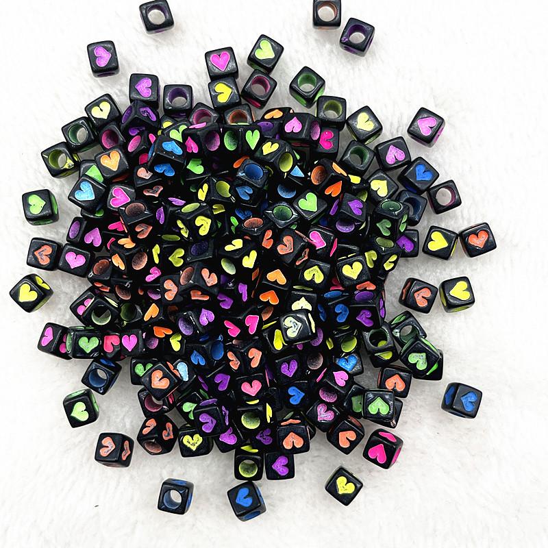100pcs 7x4mm 6x6mm Mixed Alphabet Letter Beads Charms Beads for Making Jewelry Diy Handmade Bracelets Accessories