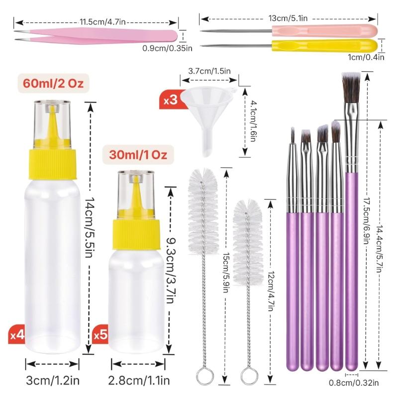 Multipurpose Baking Tool Set For Decorating Cookie Chocolate Biscuits Cakes Cupcake With Tweezers Squeeze Bottles Funnel