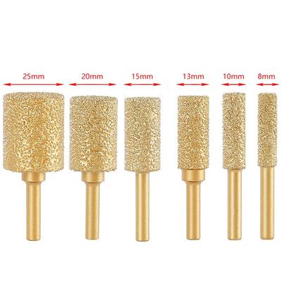 Gold Diamond Burr Head 6mm Round Shank 8/10/13/15/20/25mm Diamond