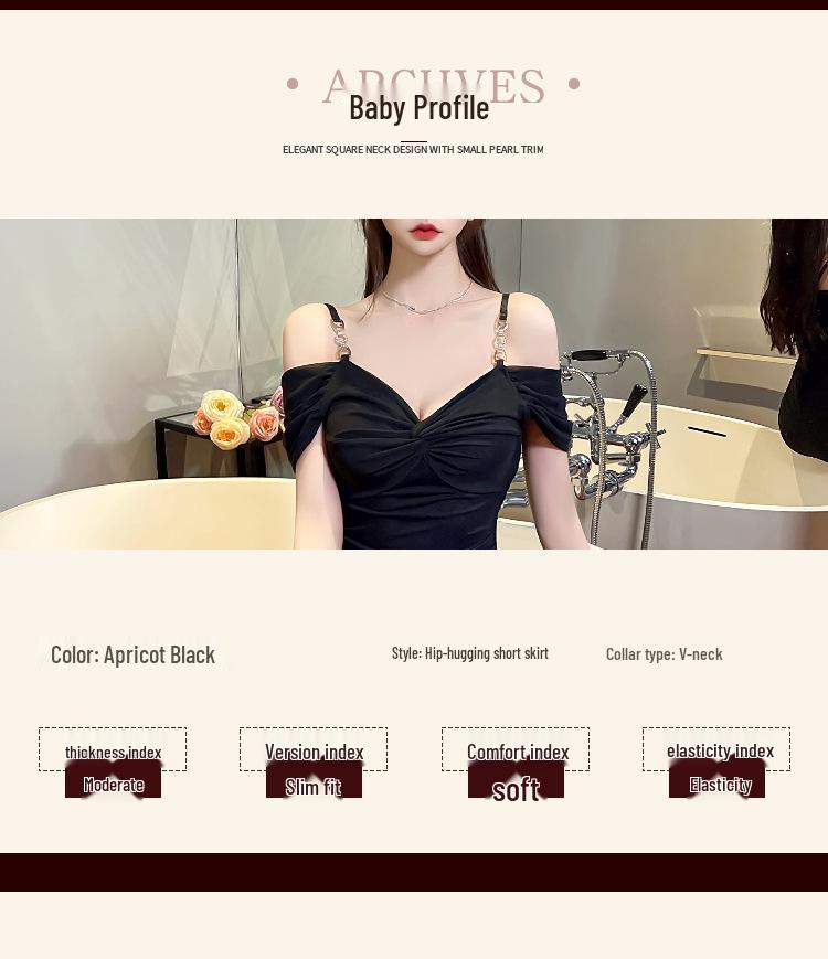 Französisches Sommer-Off-Shoulder Sexy Gesellschaftskleid: Hüftbetonter, reiner Begierde kurzer Rock