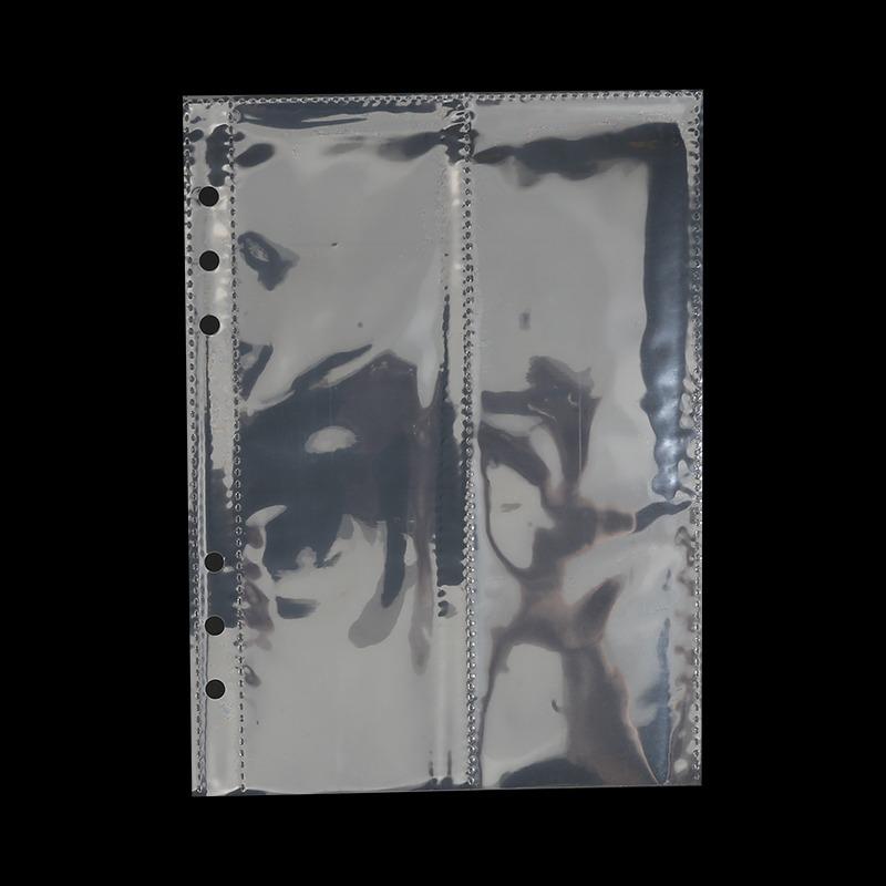 A5 PVC Binderhülle 6-Ring Doppel-Druckknopfverschluss Kantenumschlagenes Transparentes Design Notizbuch-Organizer zur Aufbewahrung von Papierdokumenten