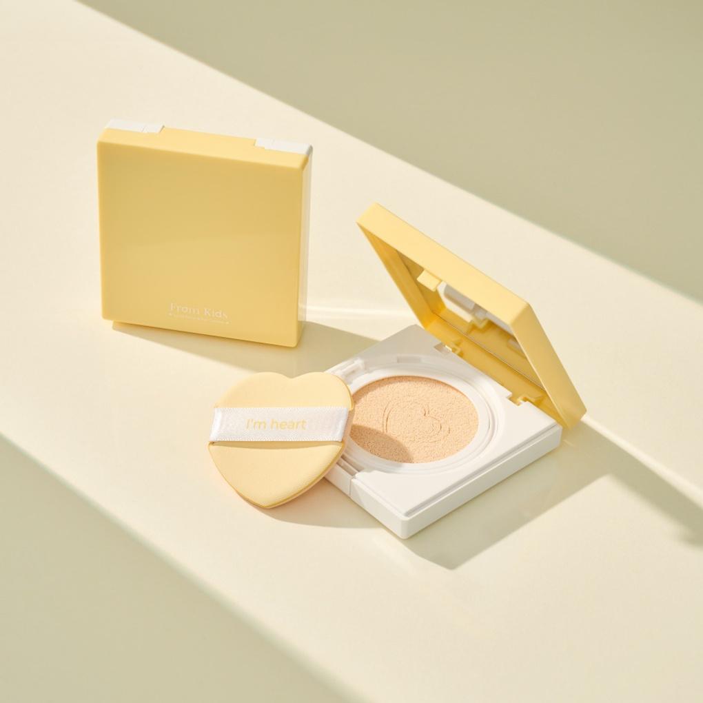[1+1] From Kids Lucky Natural Sun Cushion + Refill Beige Sunscreen for Toddlers, Children, and Elementary School Students