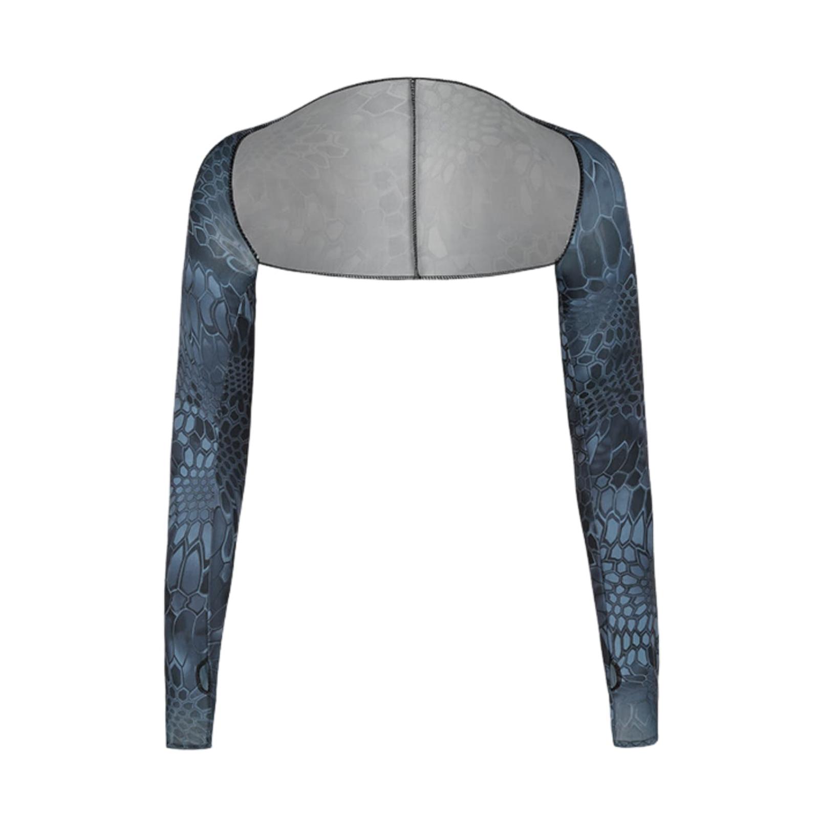 Outdoor Sports Camouflage Pattern Sun Protection Arm Sleeves Breathable Fingerless Cycling Shoulder Cover for Summer Activities one size тёмно-синий