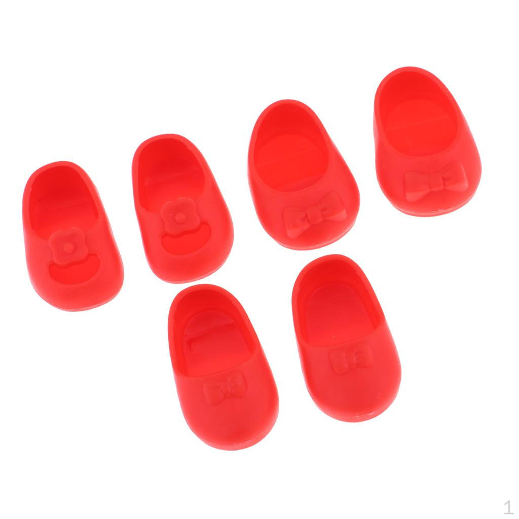 

3 Pairs Doll Shoes Sandal Slipper for 25cm Accessory червоний