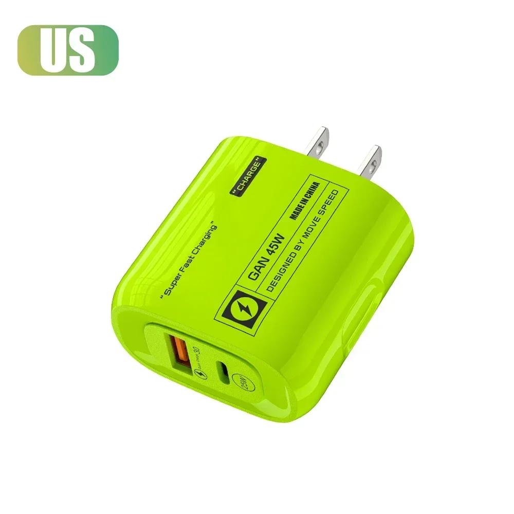 45W Fast Charger USB Type C PD Phone Charger Fast Charging Quick Charge Adapters for IPhone 15 Pro Max Samsung Xiaomi