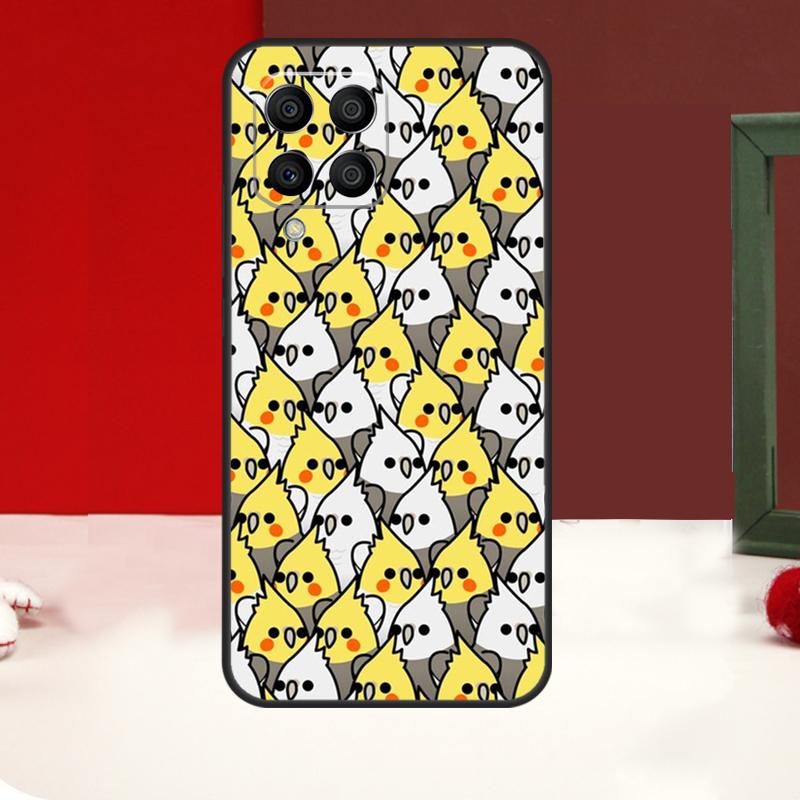 Cartoon Cockatiel Collage Case For Samsung Galaxy M53 M33 M13 M12 M32 M52 M06 M16 M36 M56 M15 M55 M31 M14 M35 M34 M54