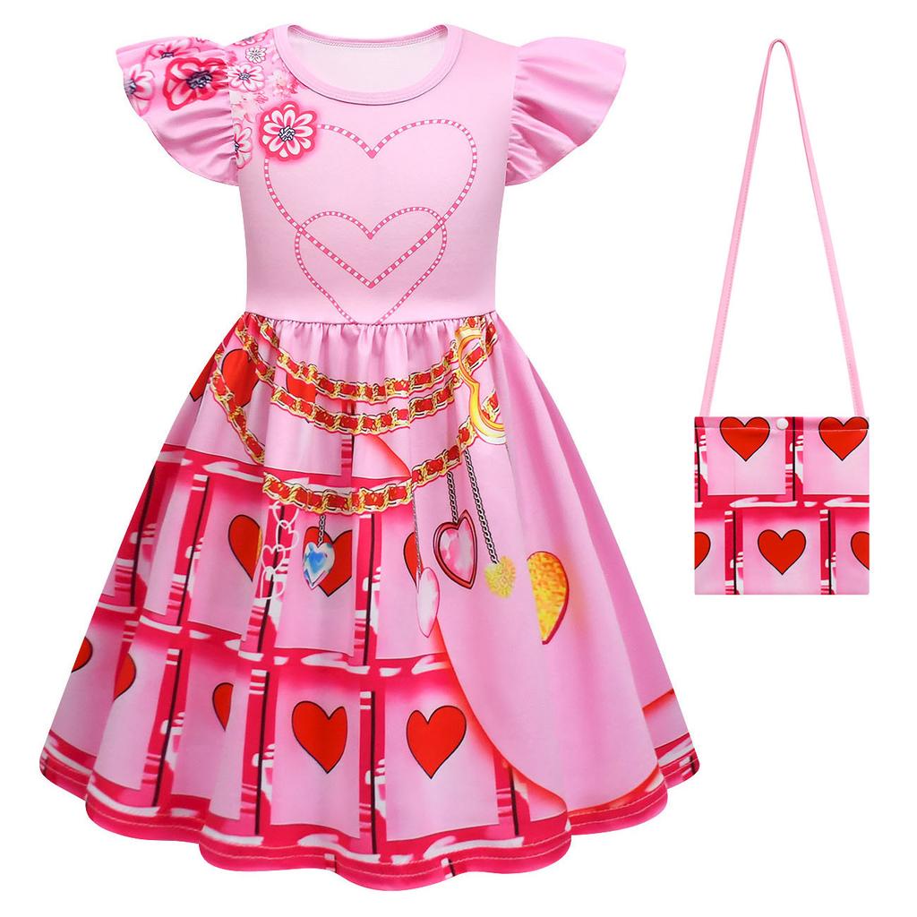 New Halloween Vampire Descendants 4 Children'S Flying Sleeve Dress 3D Printed Children'S Suit Skirt