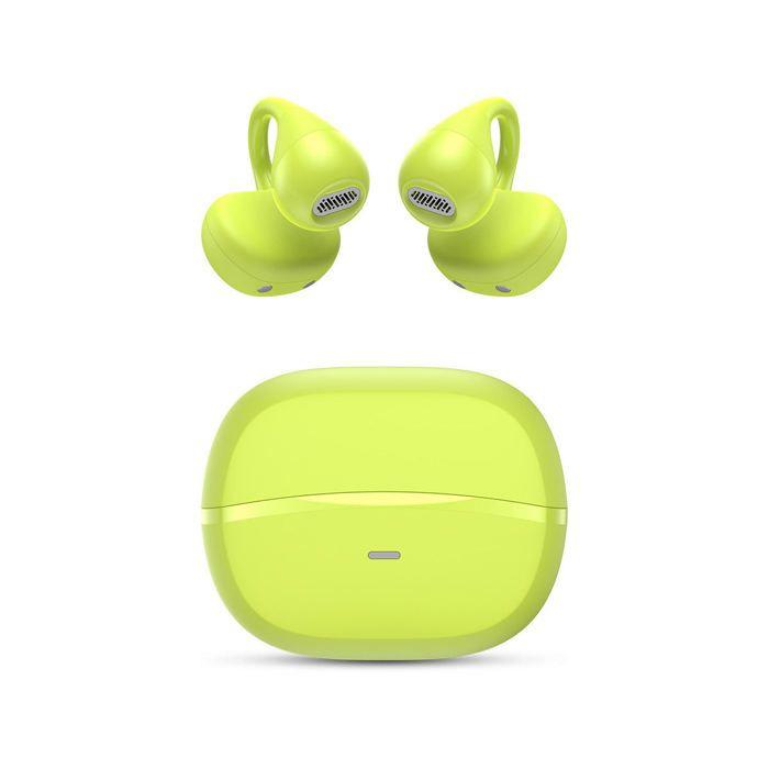 SPC Boost Clip – Écouteurs sans fil open-ear avec clip, ENC, 26h d’autonomie, Bluetooth, Fast Pair, IPX5, commandes tactiles, Vert