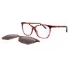 Clip On SqUare Red Tortoise SmartbUy collectiOn Fillis With Clip On U 0306 079 fashiOn Unisex Eyeglasses