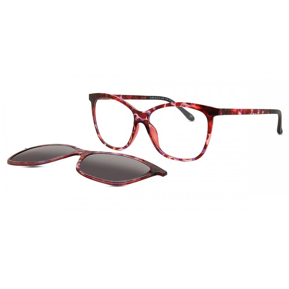

Clip On SqUare Red Tortoise SmartbUy collectiOn Fillis With Clip On U 0306 079 fashiOn Unisex Eyeglasses Red Tortoise/54-14-140