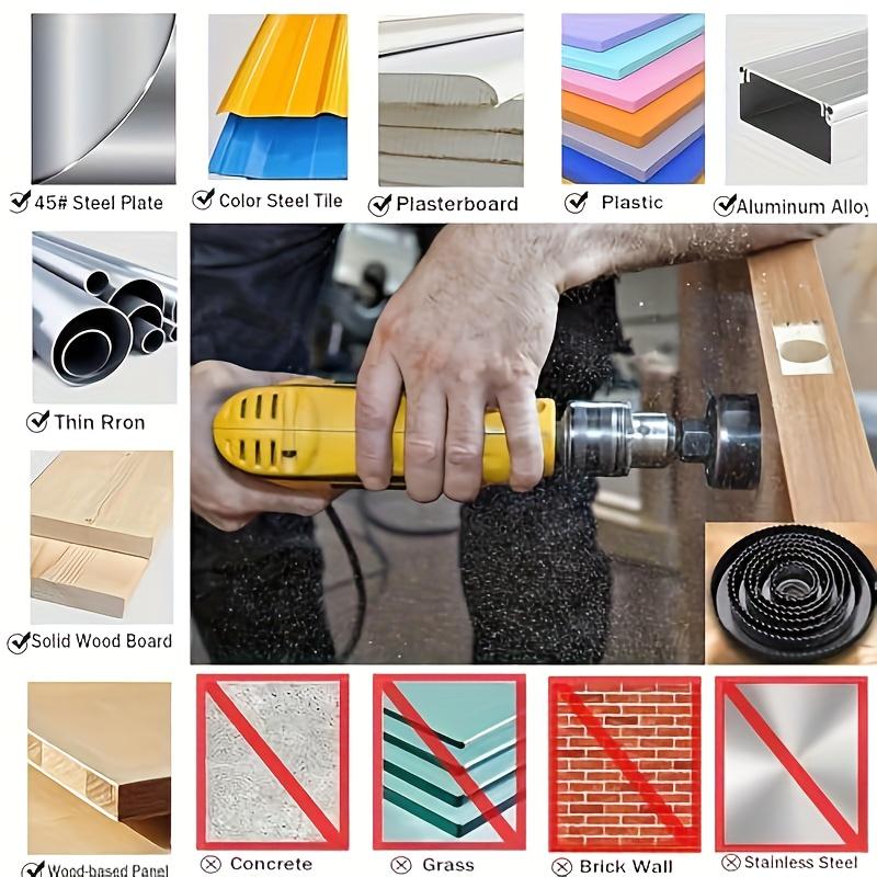 6Pcs Hole Saw Kit Durable Carbon Steel Metal Circle Power Drill Hole Cutter for Wood PVC and Plastic Woodworking Tools