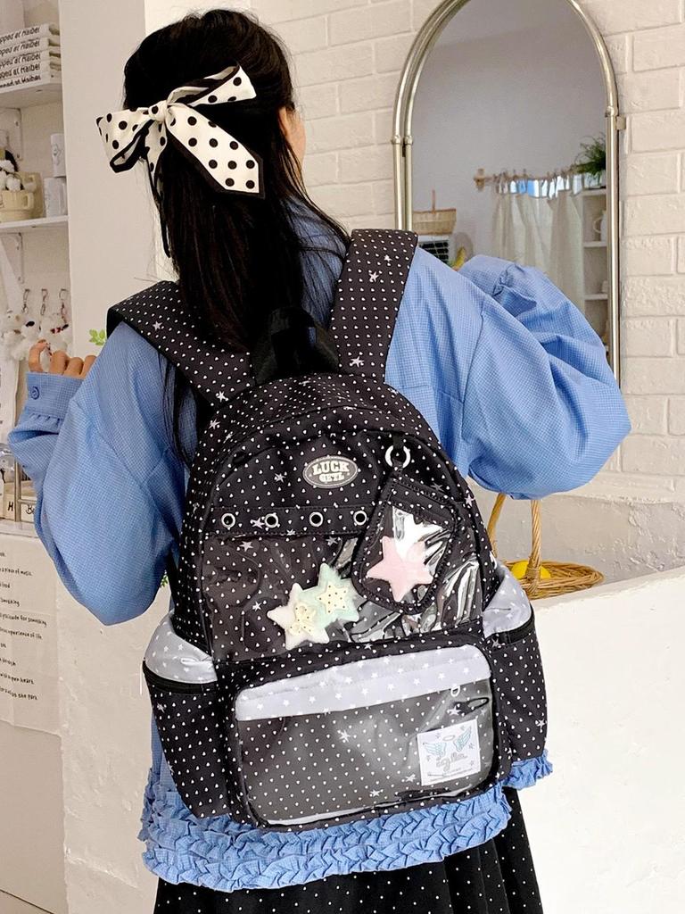 Trendy Polka Dot Ita Backpack for Students – Cute & Versatile for Elementary, Middle, and College Girls