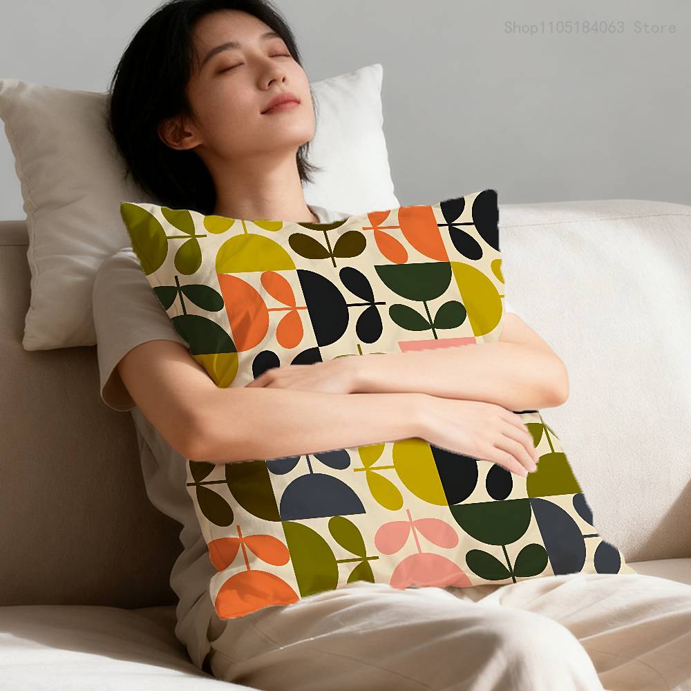 O-Orla Flower Stem Pillow Case For Sofa Decor Car Office Room Printing Cushion Cover Decorations and Protector