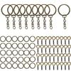Keychain Rings with Chains and Screw Eye Hooks Set for DIY Craft Projects Jewelry Making and Repairs Suitable for Various Applications