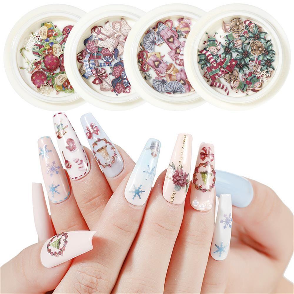 

Flakes Christmas SnowFlakes Snowman Tree Holographic Nail Art Sequins Nail Paillettes Ultrathin