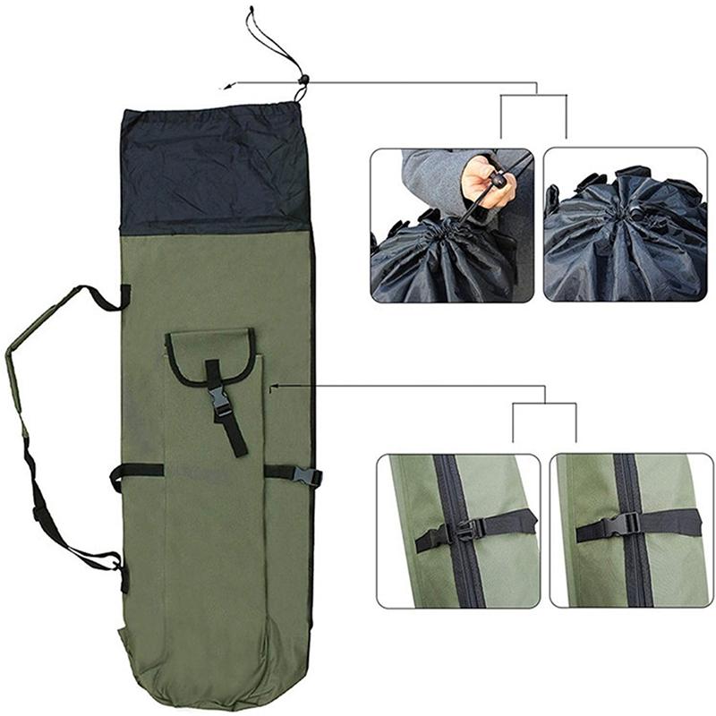 Fishing Bag Portable Folding Fishing Rod Reel Bag Fishing Pole Gear Tackle Tool Carry Case Carrier Travel Storage Bag Organizer