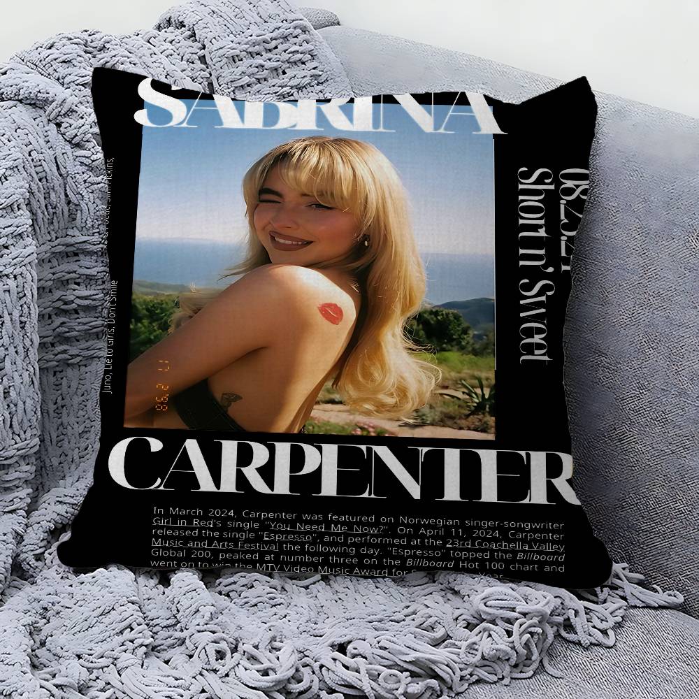 

Singer S-Sabrina C-Carpenter Pillow Cover Design Cushion Cover Decor Holiday Decorati 30cmx30cm