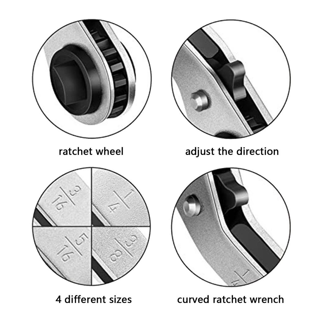 Service Wrench Refrigeration Wrench With 2Pcs Hex Bit Adapter For Air Conditioning Refrigeration Tool Equipment Repair