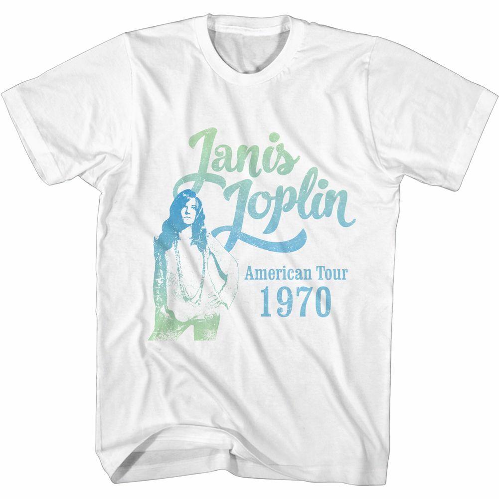 Janis Joplin Gradient White Adult T-Shirt XXL